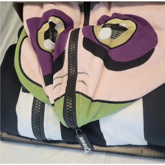 Rubies Beetlejuice Halloween Costume Hooded Jumpsuit Cosplay Adult  XL 40/42 Men - Picture 11 of 11